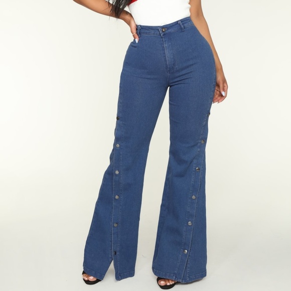 snap button jeans